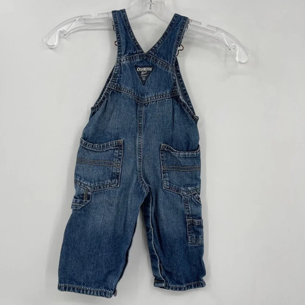 Oshkosh B'Gosh Vestback Embroidered‎ Denim Bib Overalls Little Kids 9 Months